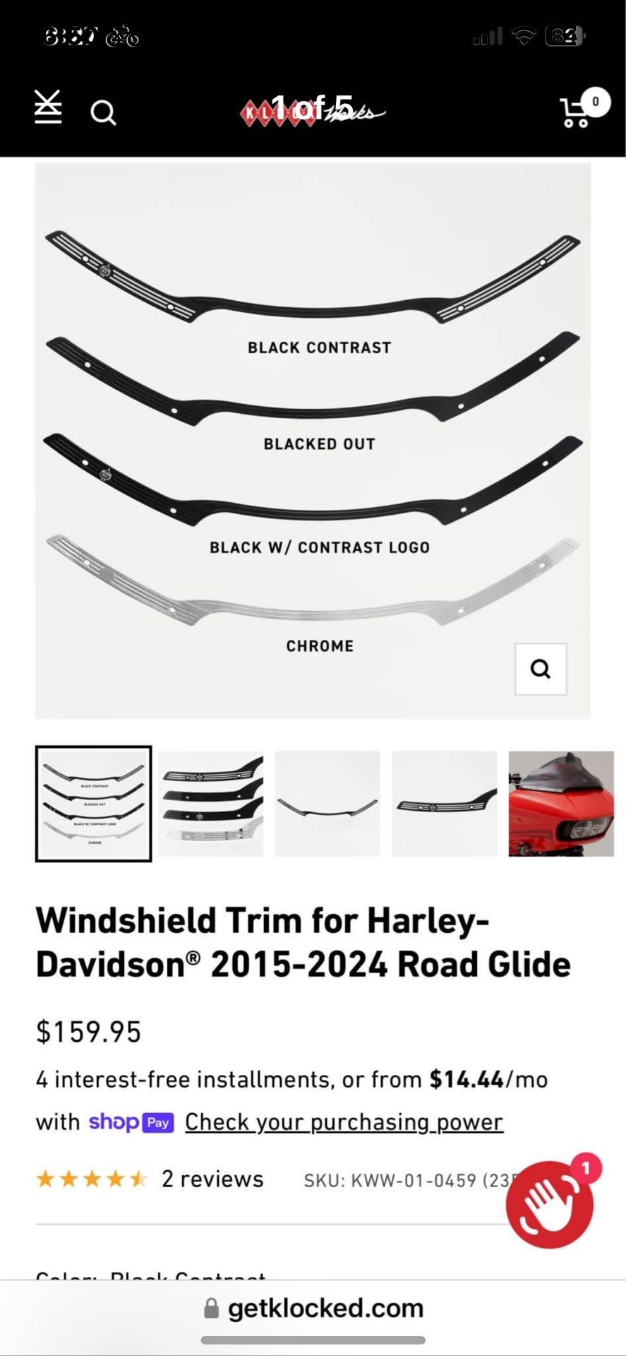 Klock Werks Windshield Trim for Harley-Davidson® 2015-2023 Road Glide
