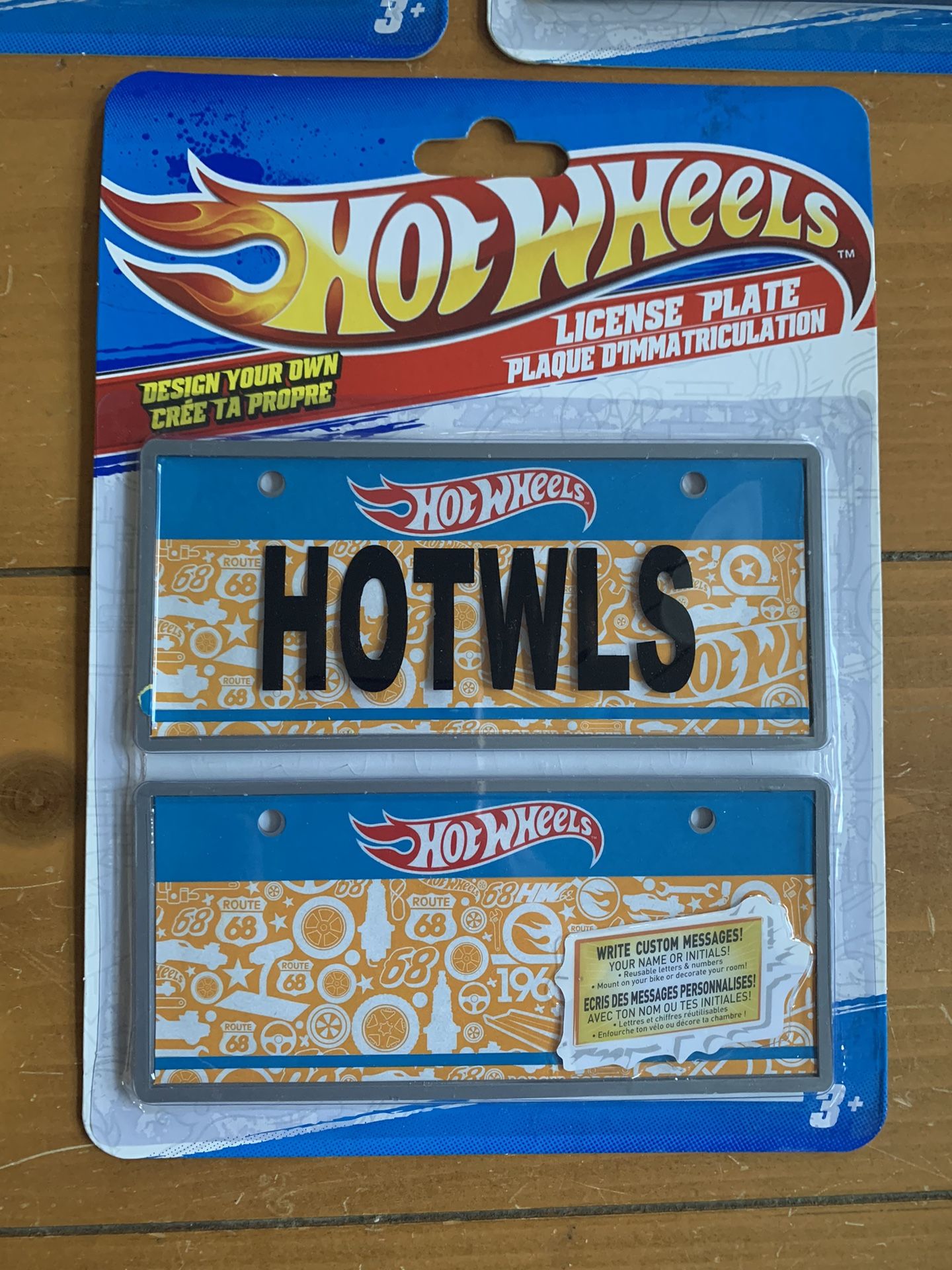 New Hot wheels License Plate /personalize W/letters Included