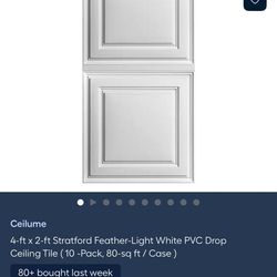 Stratford Feather-light White PVC Drop Ceiling Tile