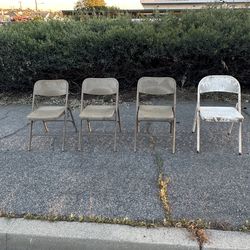 Old School Metal Folding Chairs (read description)
