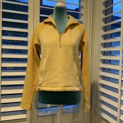 American Eagle Women Yellow Half Zip Fleece - M