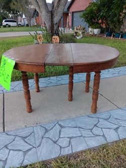 Tiger Oak Wood Vintage Table