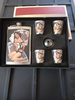 Vintage Pin Up Girl Flask
