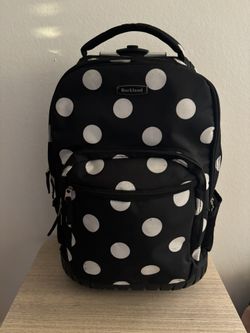 19” Rockland Rolling Backpack / Carryon Black & White Polka Dot