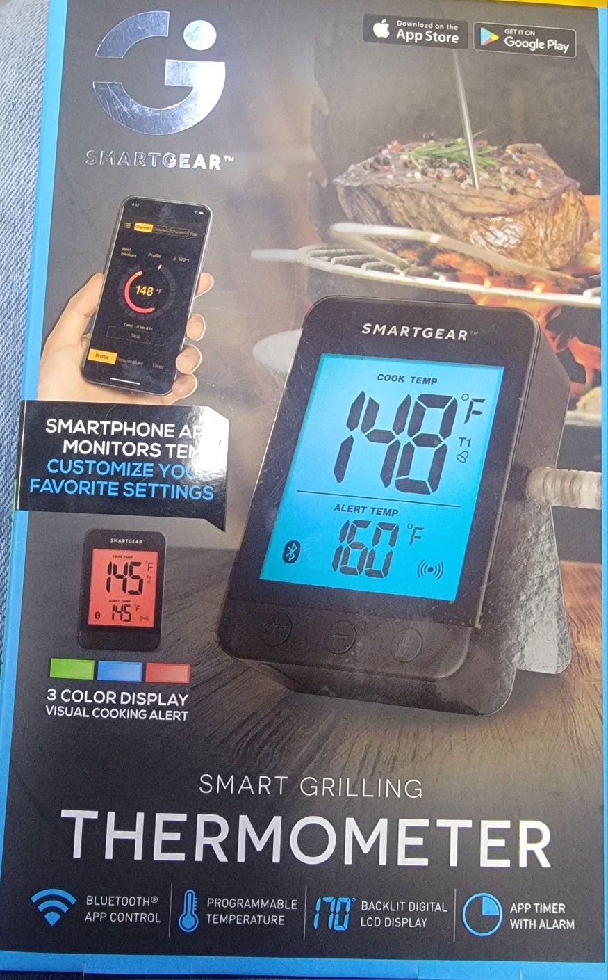 SMARTGEAR Smart Grilling Thermometer Bluetooth wireless Grill to Perfection
