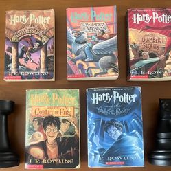 Harry Potter Books 1-5 & Bookends for sale $15