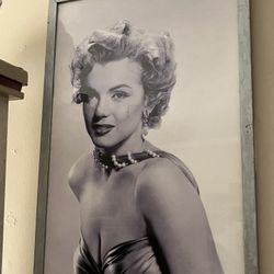 Marilyn Monroe, Black And White Print With Metal Frame