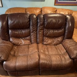 Leather Love Seat 