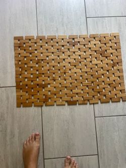 New Wooden Bamboo Doormat 25 Inches By 16 Inches 