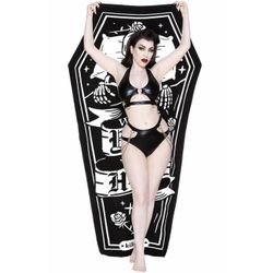 Killstar Wish You Were Here Skeleton Coffin Beach Towel 185cm x 101cm