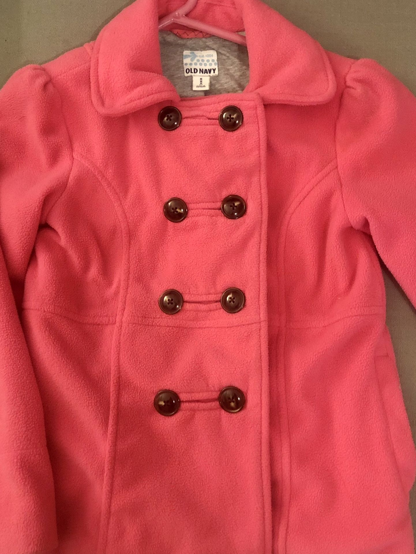 Adorable Double Breasted Girls Pink Coat- Old Navy- M (8)