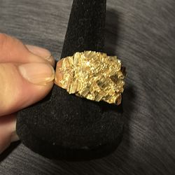 14k gold nugget ring size 13