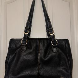 Black Leather Shoulder Bag Purse By The Sak **EXCELLENT CONDITION **