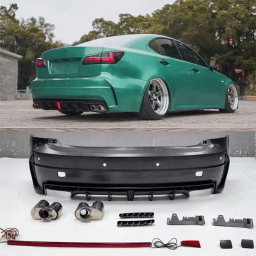 2006-2013 LEXUS PG STYLE IS250 IS350 Rear Bumper Cover With Mufflers