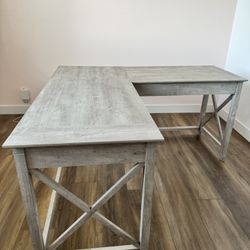 L Shaped Desk- Washed Gray Color