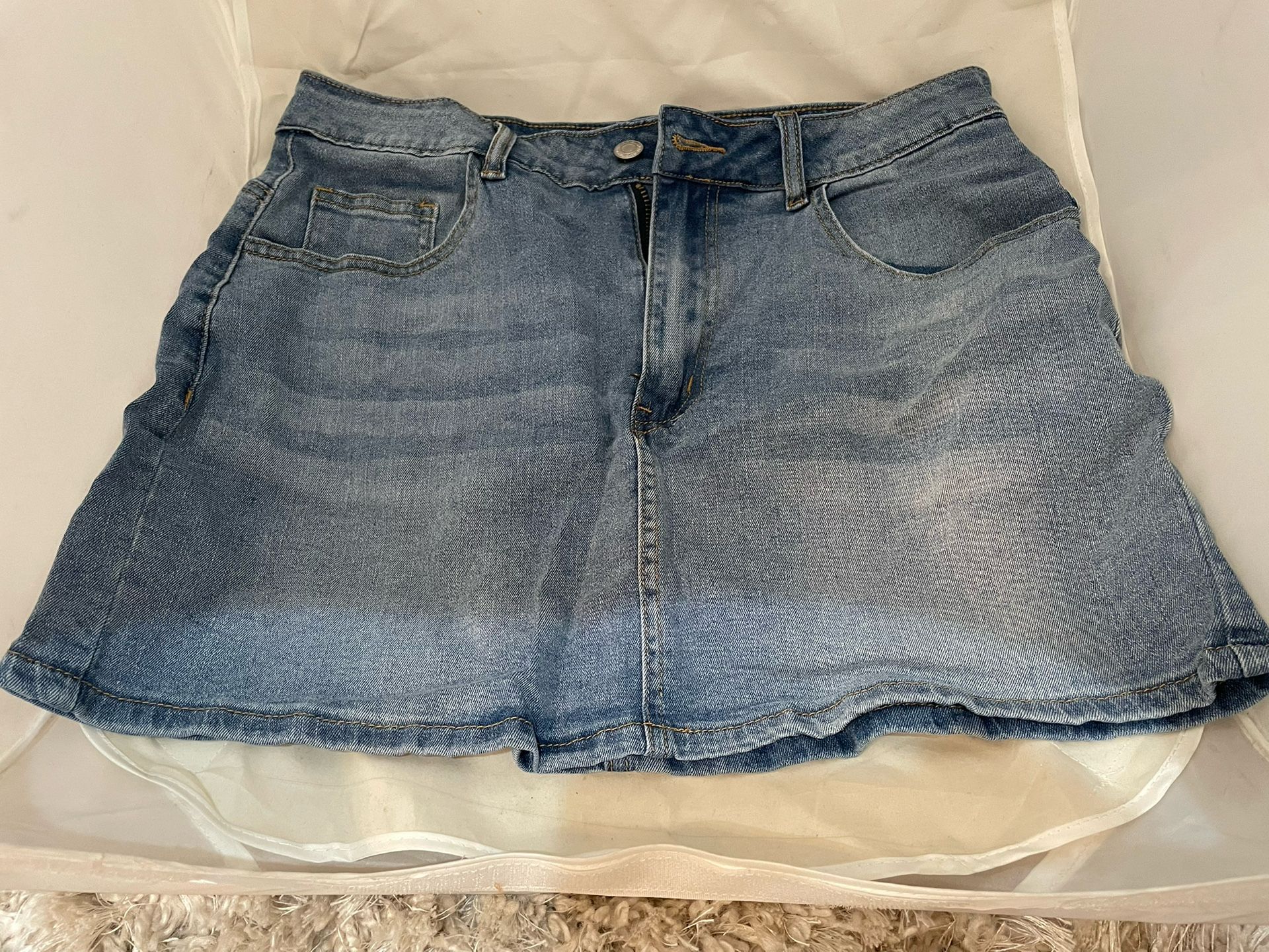 Stretch Denim Min Skirt 