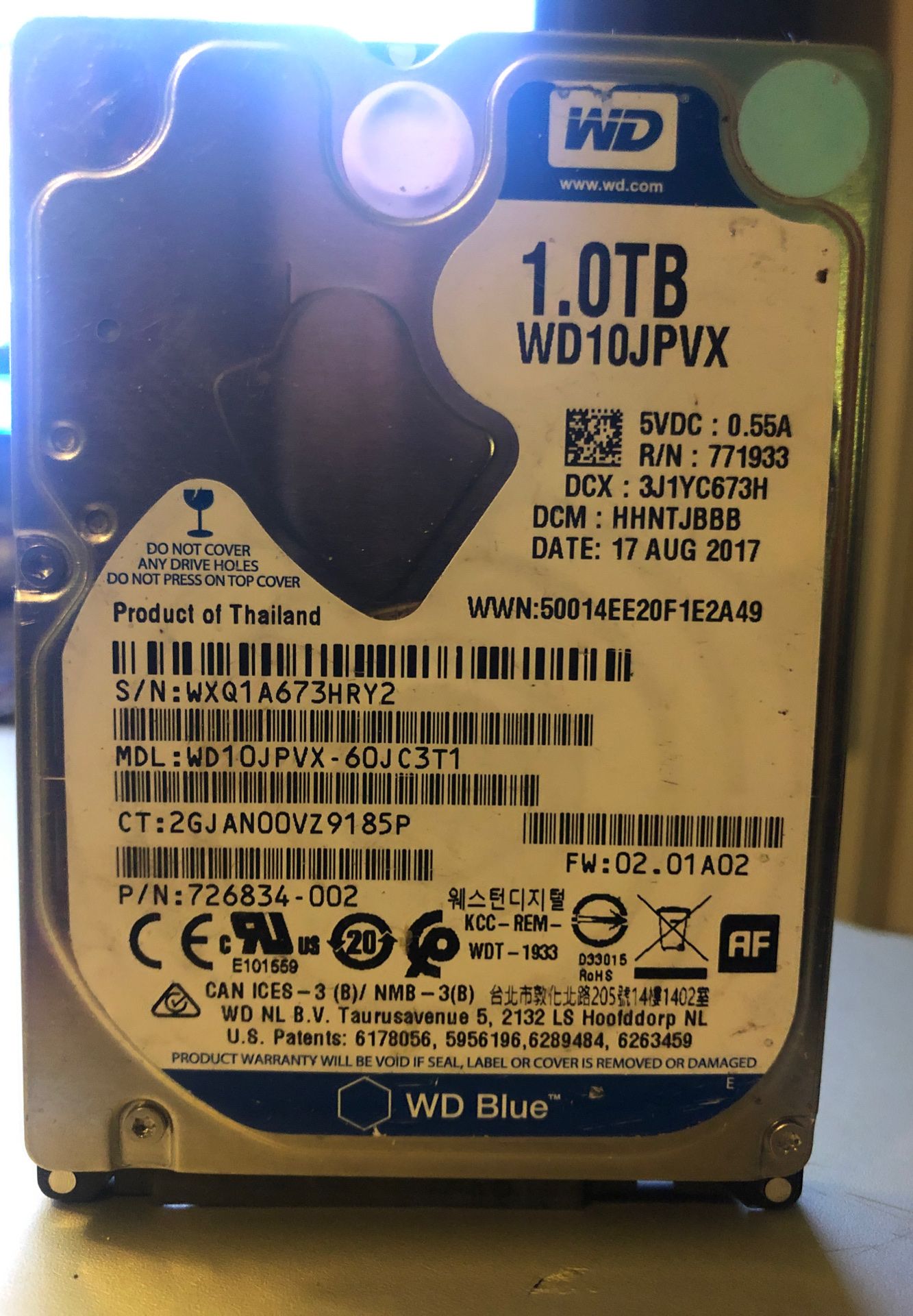 WD Blue Western Digital 1 TB HDD Harddrive