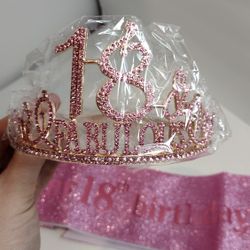New 18 Birthday Crown And Sash 