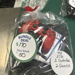 PS4 1Tb With 1 Controller and 2 Games