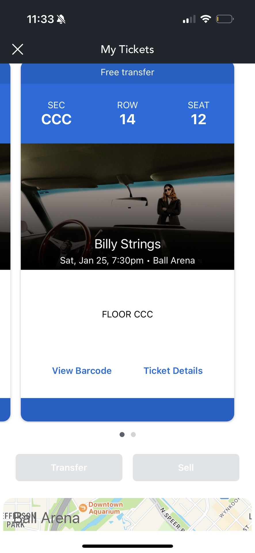 Billy strings Floor tickets Saturday night 500