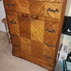 Vintage Waterfall Dresser And Vanity 