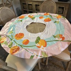 NEW 4 Ft Large Round Inflatable Pool Float With Bottle Holder