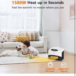GiveBest Smart Wall Heater - 1500W Space Heater for Indoor Use, Work with Alexa, Adjustable Thermostat, Remote and WiFi Control, 24H Timer, Easy-mount