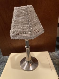 2 Pottery Barn Silver Tea Light Beaded Lamp