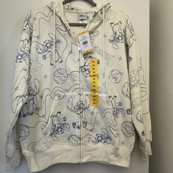 Disney Stitch Embroidered Jacket Hoodie Women’s Medium 