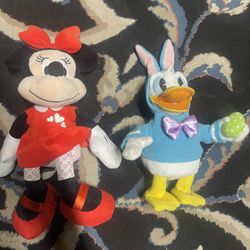 Disney 22" Minnie Mouse Holiday Plush Ttyl Donald Duck Easter Bunny Set