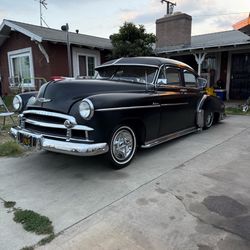 1949chevy fleetline , lowrider airbags Chevrolet bomb Bombita Classic car vintage old school sled project patina Belair fleetmaster cruiser