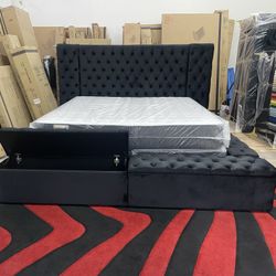 New In Box King Bed Frame With Mattress (Read Description Below)