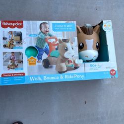 Fisher Price Walk Bounce Ride Pony New In Box 