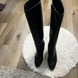 Vince Vero Cuoio Black Heeled Knee-High Boots  From Italy MAKE OFFER