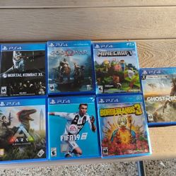 PS4 GAMES (Fifa 19, God Of War, Cod Cold War, Mk XL, Borderlands 3, Ghostrecon Wildlands, Ark Survival Evolved, Minecraft 