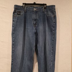 Cinch Jeans Mens 40x36 Blue Relaxed Fit Medium Wash Straight Leg Blue Label