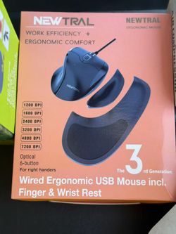 Brand New NEWTRAL 3rd Gen Wired Ergonomic USB Mouse – Say Goodbye to Wrist Pain! 🖱️💪