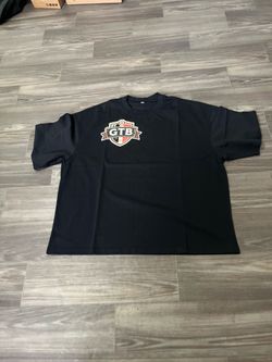 Black cotton print tee shirt