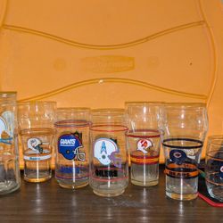 Vintage Coca Cola Promotional NFL Team Glasses