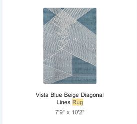 Blue Beige Diagonal Lines Area Rug