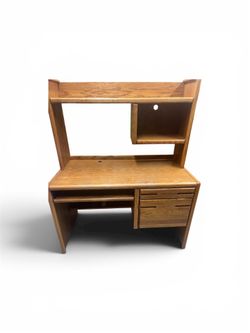 Oak desk & filing cabinet