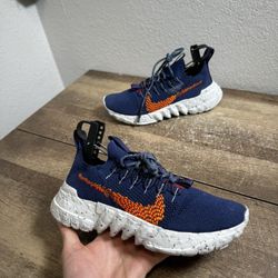 Nike Space Hippie 01 Midnight Navy Magma Orange Size 6M 7.5W Shoes Sneakers