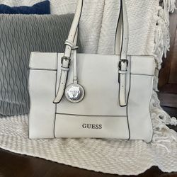 Guess White Tote Bag 