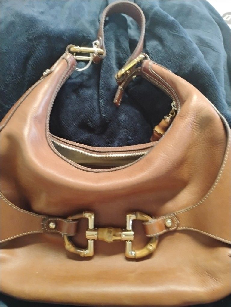 Gucci Leather Bamboo Shoulder Bag