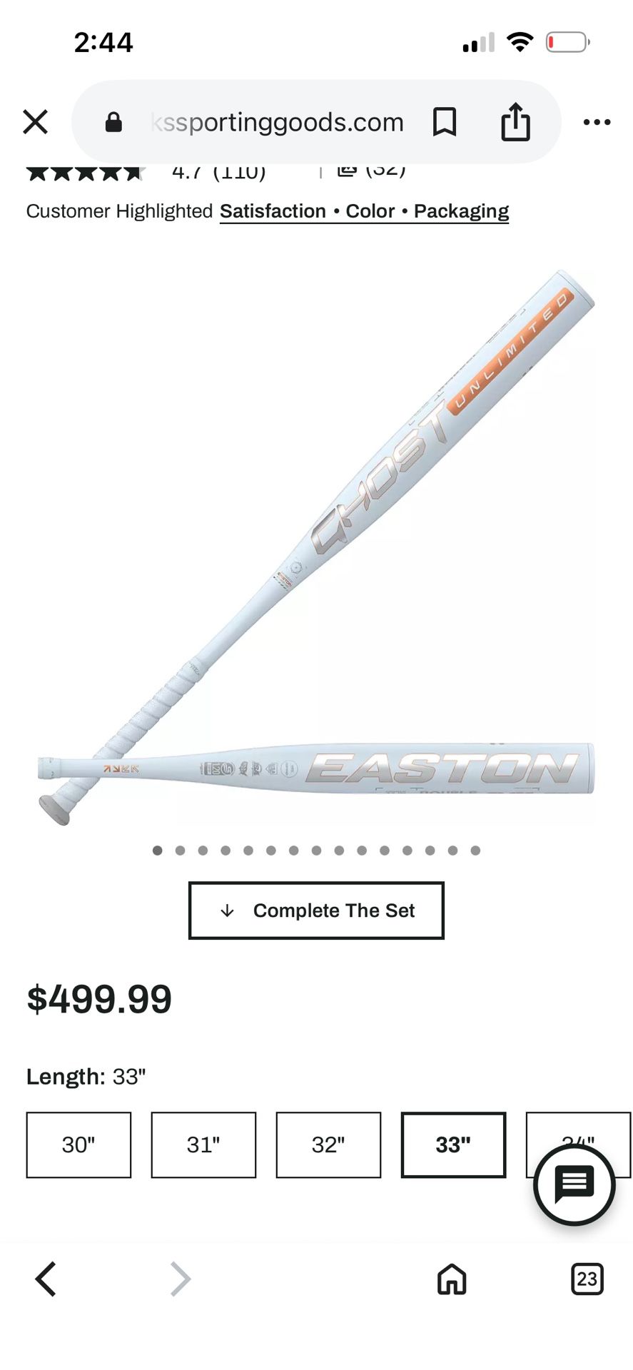 Easton Ghost Unlimited Fastpitch Bat 2025 (-11)33/23