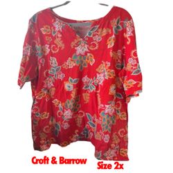 Croft & Barrow Floral Top Size 2X