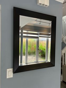 3 large mirrors - 2 with black frame 1 with silver golden wooden frame