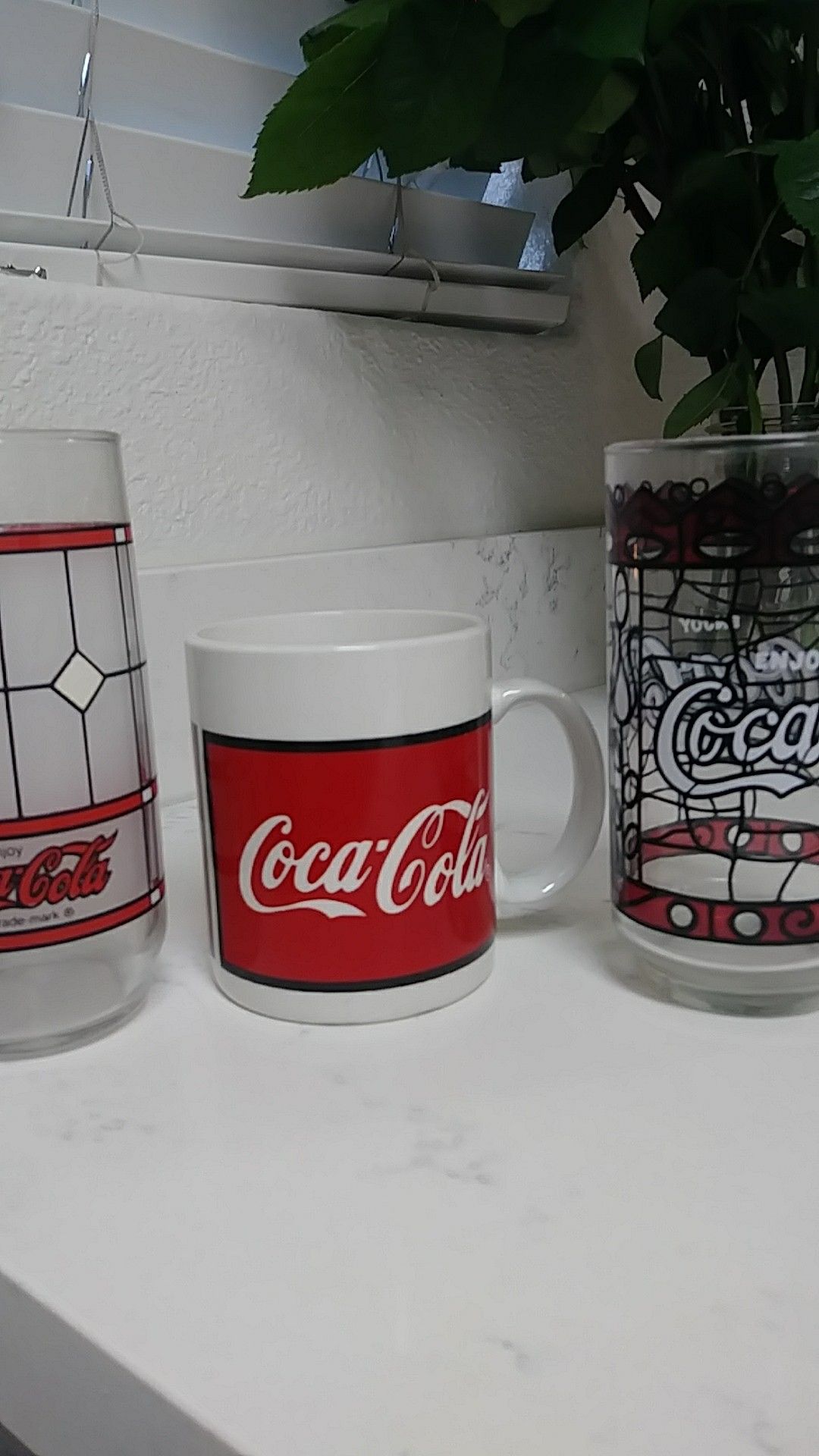 Vintage Coca Cola Tall Glass Cups coffee cup set