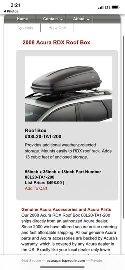 Acura cargo box