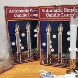 3-Pack Automatic Sensor Dusk to Dawn Electric Candle Lamps